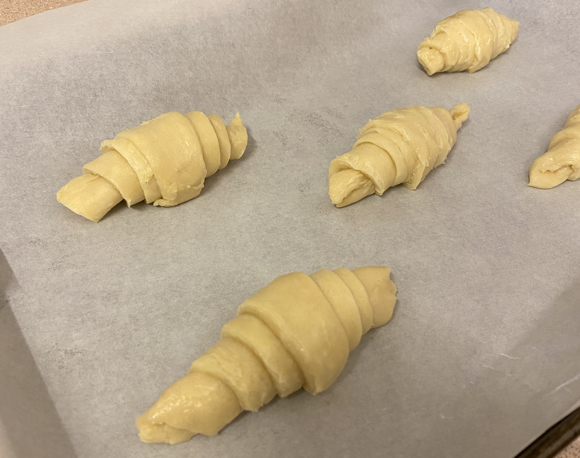 First batch of dough, first bake, shaped